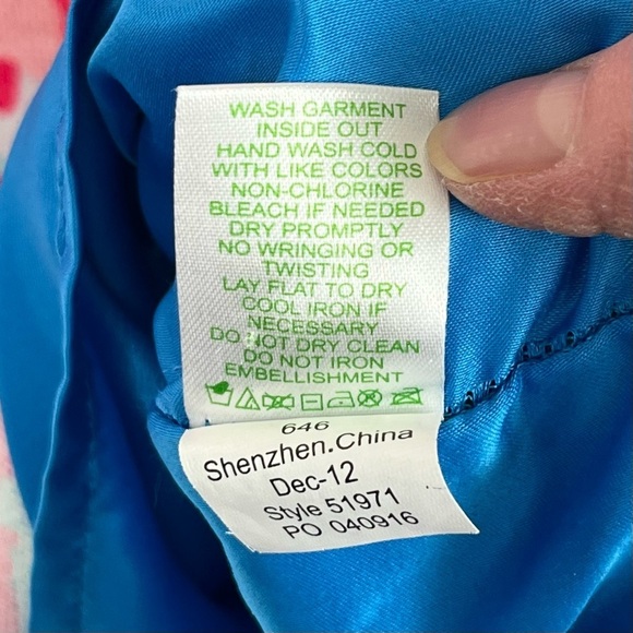 Lilly Pulitzer Nienie Dress Flutter Blue Lucky Charm 51971 Size 0 - Picture 12 of 13